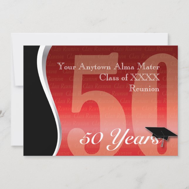 Customizable 50 Year Class Reunion Invitation (Front)
