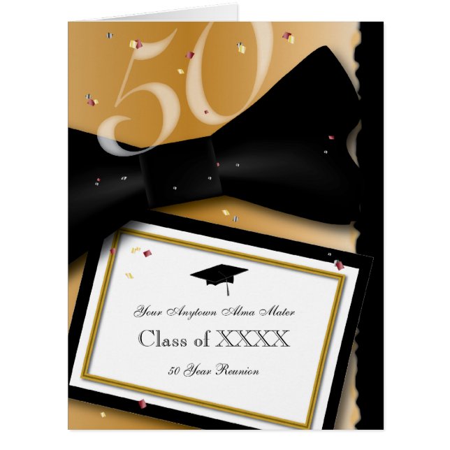 Customizable 50 Year Class Reunion Invitation (Front)