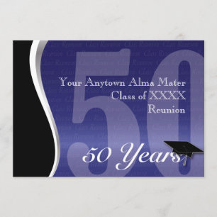 Customizable 50 Year Class Reunion Invitation