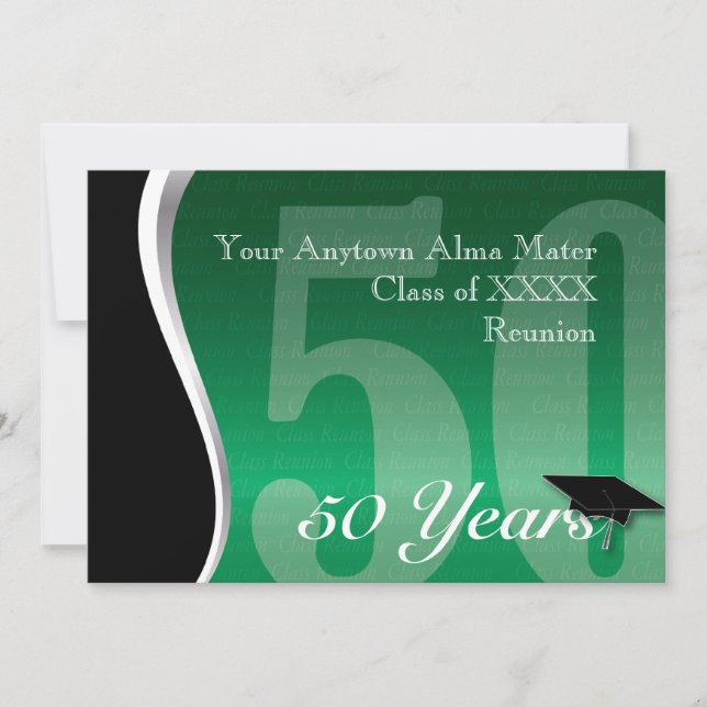 Customizable 50 Year Class Reunion Invitation (Front)