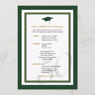 Customizable 50 Year Class Reunion Invitation