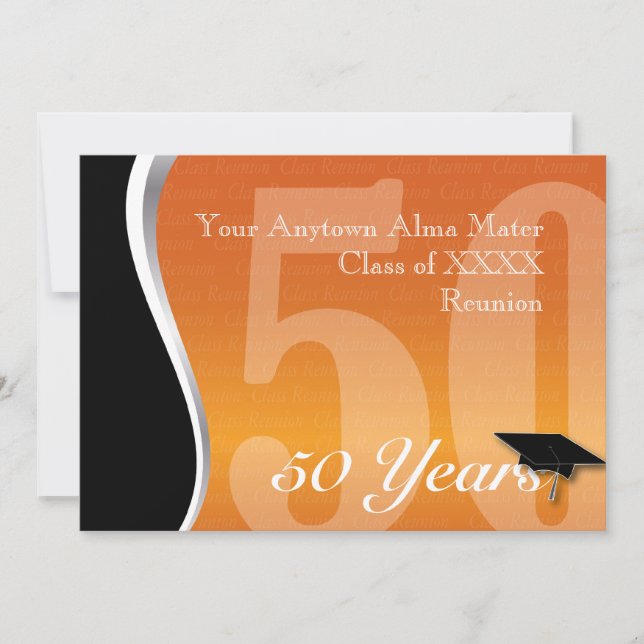 Customizable 50 Year Class Reunion Invitation (Front)