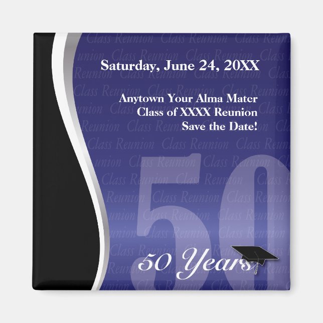 Customizable 50 Year Class Reunion Magnet (Front)