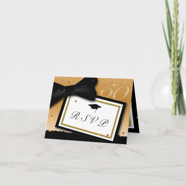 Customizable 50 Year Class Reunion RSVP Invitation (Front)