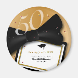 Customizable 50 Year Class Reunion Save the Date Magnet