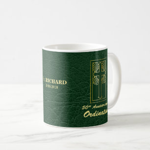 Customizable 50th Anniversary of Ordination Green Coffee Mug