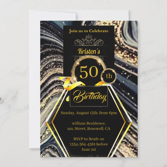 Customizable 50th birthday Invitation (Front)