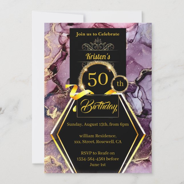 Customizable 50th birthday Invitation (Front)
