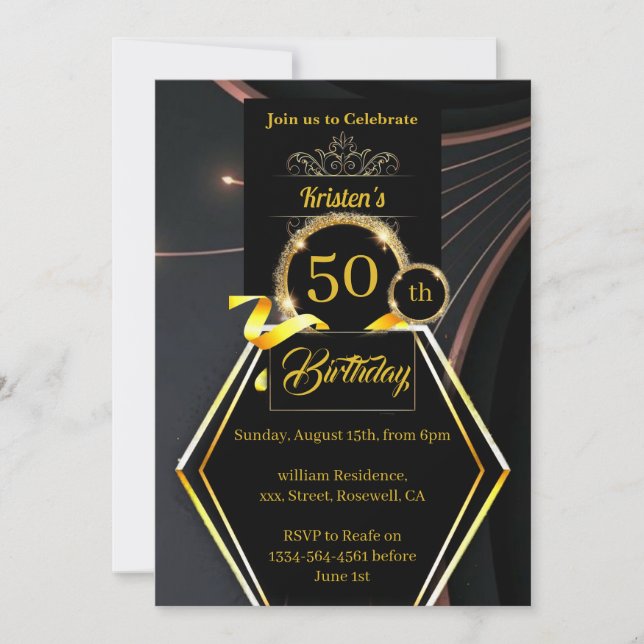 Customizable 50th birthday Invitation (Front)