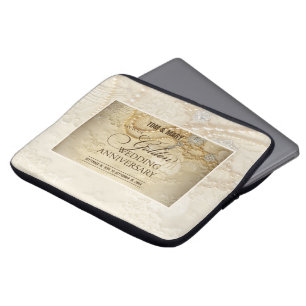 Customizable, 50th Wedding Anniversary Pearls Laptop Sleeve