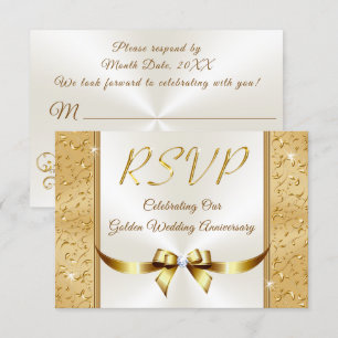 Customizable 50th Wedding Anniversary RSVP Cards