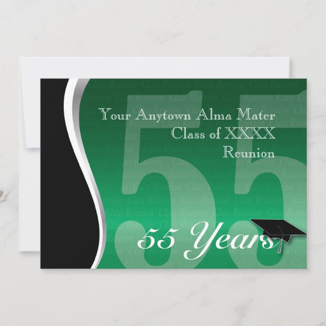 Customizable 55 Year Class Reunion Invitation (Front)