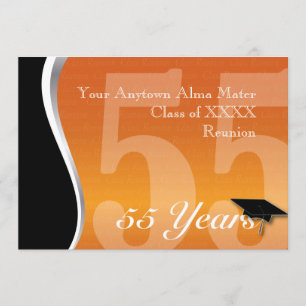 Customizable 55 Year Class Reunion Invitation