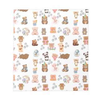 Customizable 5.5" x 6" Notepad Bear Pattern with 