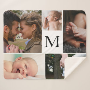 Customizable 5-Photo Collage Sherpa Blanket