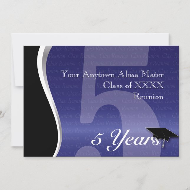 Customizable 5 Year Class Reunion Invitation (Front)