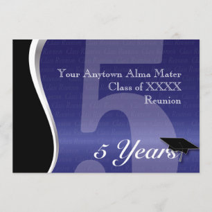Customizable 5 Year Class Reunion Invitation