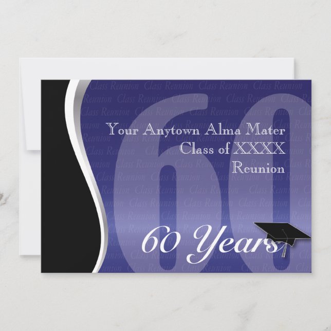 Customizable 60 Year Class Reunion Invitation (Front)
