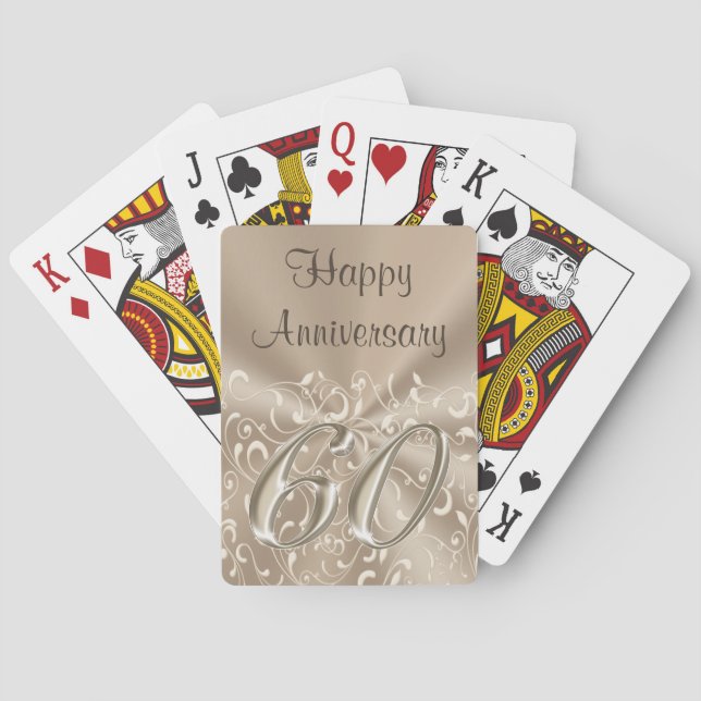Customizable 60th Anniversary Party Favours or Playing Cards (Back)