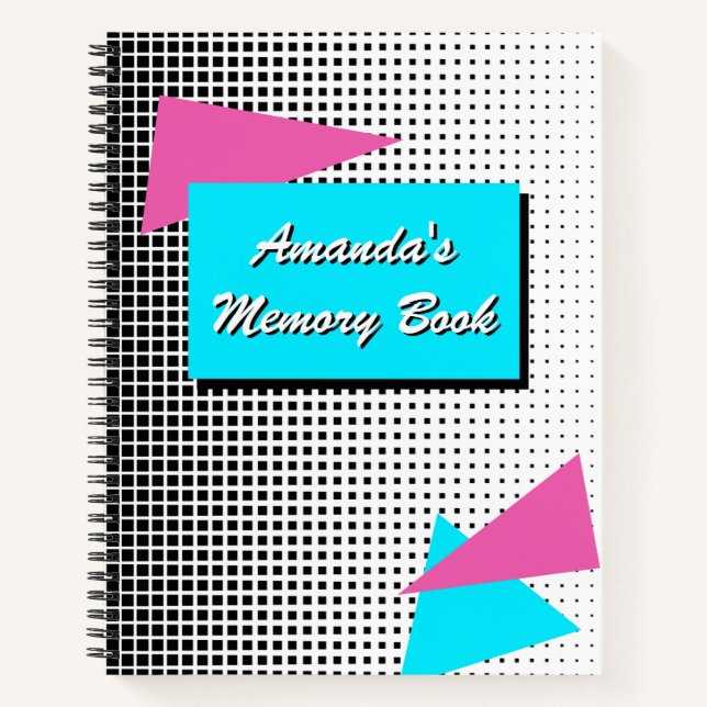 Customizable 80s Memphis Style Notebook (Front)