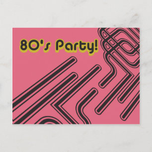 Customizable 80's Party Invitation Postcard