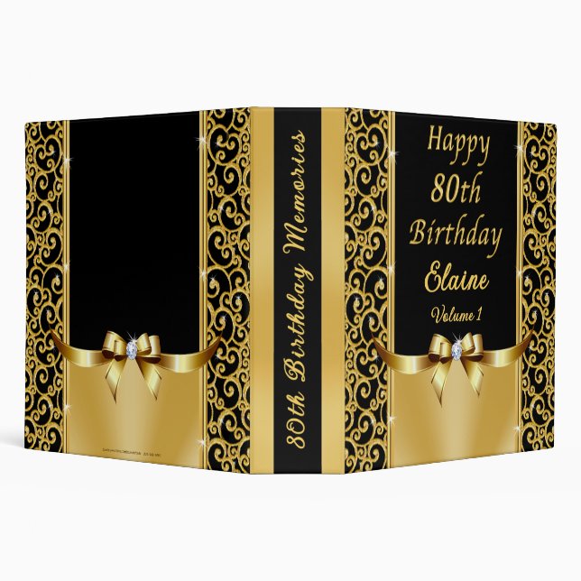 Customizable, 80th Birthday Photo Album, Volume 1, Binder (Background)