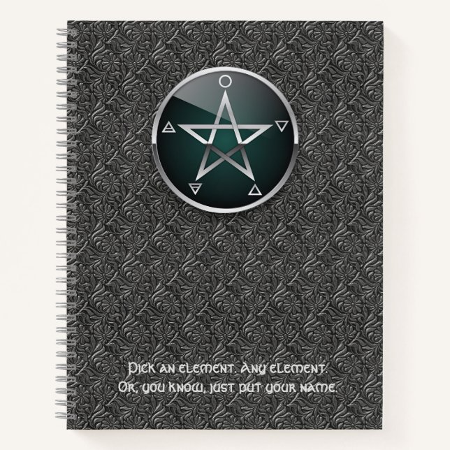 Customizable 8.5 x 11 Elemental Pentacle Notebook (Front)