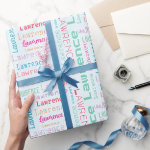 Customizable 8 Letter Name Colourful Gifts Wrapping Paper