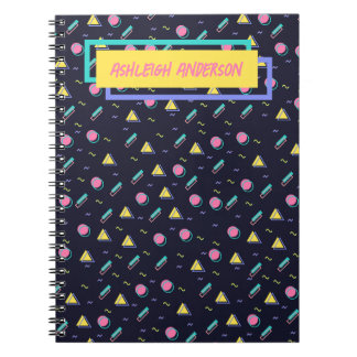 Customizable - 90s Retro Arcade Geometric Pattern Notebook