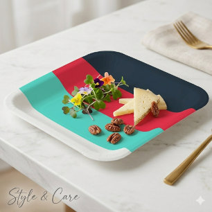Customizable 9" Square Paper Plate for Events