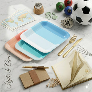 Customizable 9" Square Paper Plate for Events