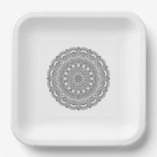 Customizable 9" Square Paper Plate for Events