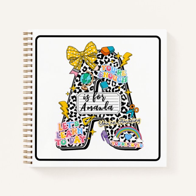 Customizable “A is for” Alphabet Art – Inspiration Notebook (Front)