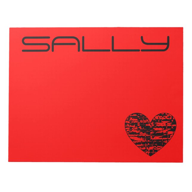 Customizable Abstract Crackle Heart Notepad (Front)