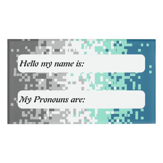 Customizable Abstract Frayromantic Pride Flag     Name Tag (Front)