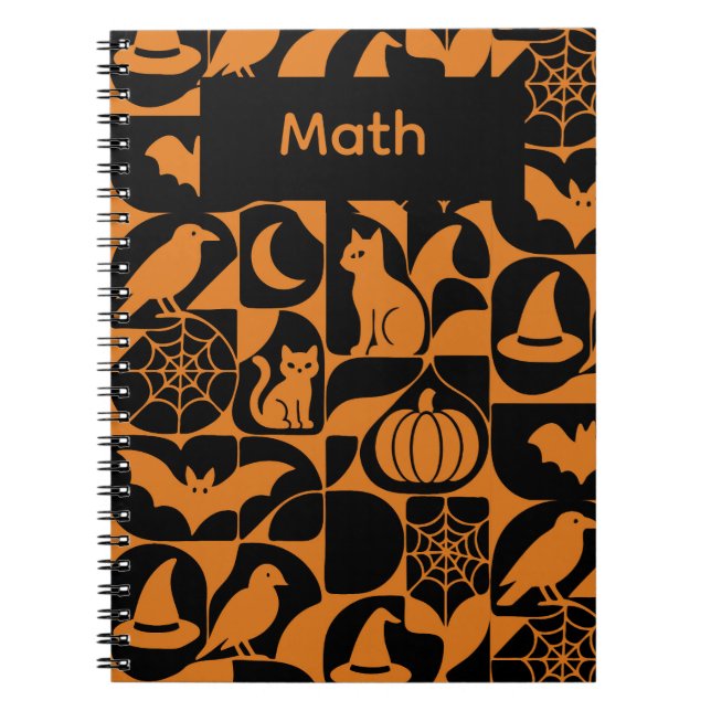 Customizable Abstract Halloween Design Notebook (Front)