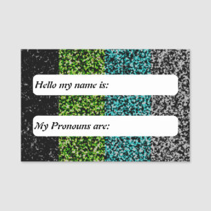 Customizable Abstract Quoiromantic Pride Flag Name Tag