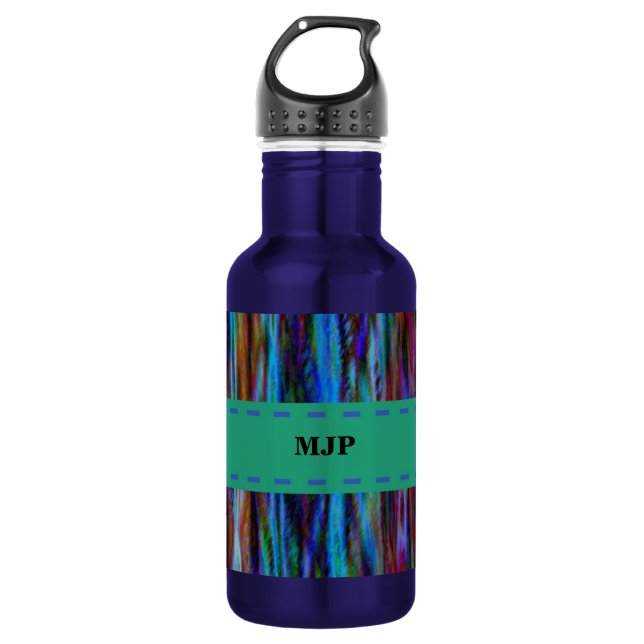 Customizable Abstract Stripes Design 532 Ml Water Bottle (Front)