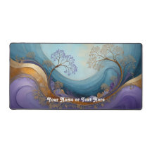 Customizable Abstract Tree Swirl Desk Mat