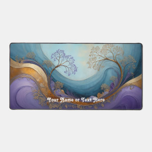 Customizable Abstract Tree Swirl Desk Mat