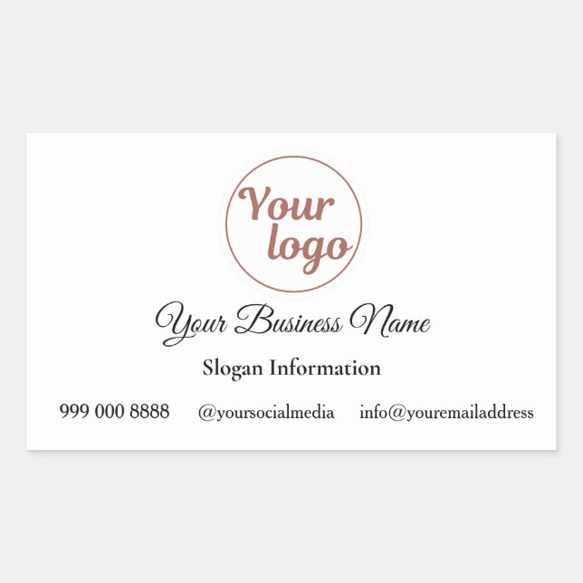 Customizable Add Logo Small Business Sticker (Front)