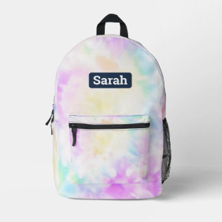 Customizable Add Name Pastel Tie Dye Backpack