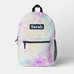 Customizable Add Name Pastel Tie Dye Backpack