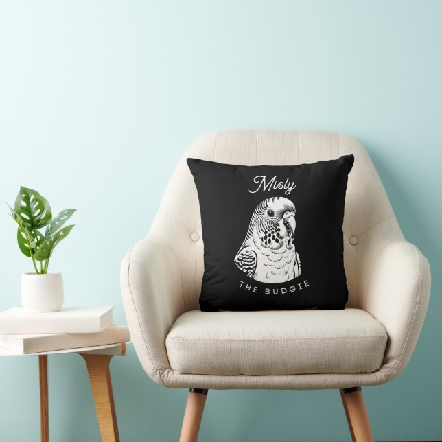 Customizable Add Your Own Budgie's Name Throw Pillow (Chair)