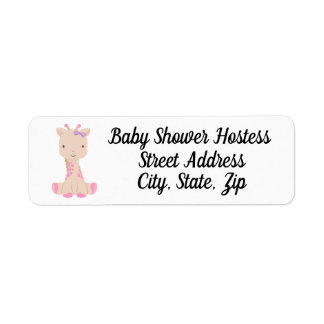 Customizable address label for baby girl shower