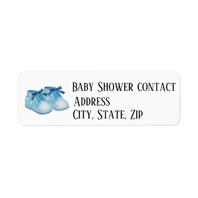 Customizable address label for boy baby shower (Front)