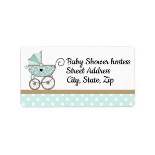 Customizable address label for boy baby shower