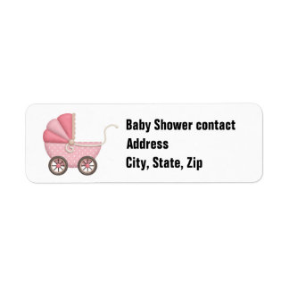 Customizable address label for girl baby shower