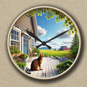 Customizable Adorable Bengal Cat Clock