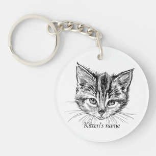 Customizable Adorable Little Kitten Keychain